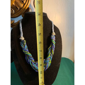 Sonoma Twisted Chunky Beaded Necklace Multicolored One Size Vintage Statement
